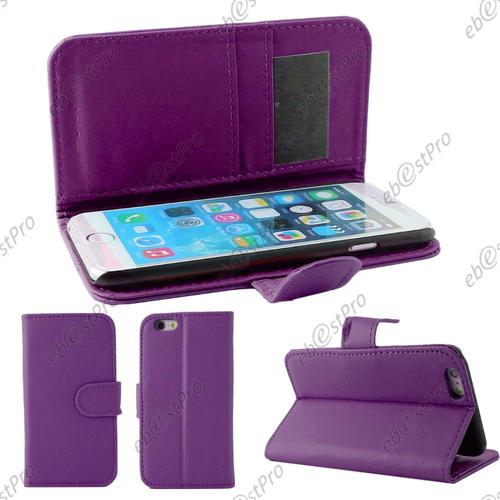 Ebeststar ® Pour Apple Iphone 6 Écran 4.7" - Film + Housse Coque Etui Portefeuille Folio Book Livre Simili Cuir , Couleur Violet