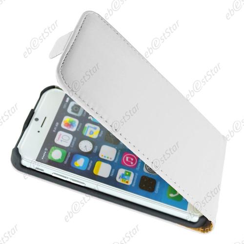 Ebeststar ® Pour Apple Iphone 6 Plus Écran 5,5" Etui Pu Cuir Rabattable Housse Coque Ultra Slim + Film Protection D'écran, Couleur Blanc
