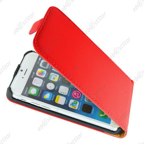 Ebeststar ® Pour Apple Iphone 6 Plus Écran 5,5" Etui Pu Cuir Rabattable Housse Coque Ultra Slim + Film Protection D'écran, Couleur Rouge