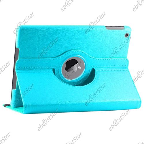 Ebeststar ® Housse Coque Etui Pu Cuir Rotatif Support Rotation 360° + Film Pour Apple Ipad Air / Ipad 5 / Ipad Air Wi-Fi, 3g, Couleur Bleu