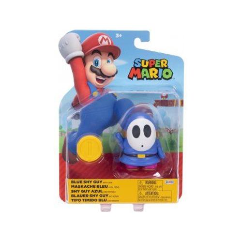 Figurine Mario : Maskache Bleu 7 Cm Avec Pieces - Set Figurine Articule Collection + 1 Carte Tigre - Enfant