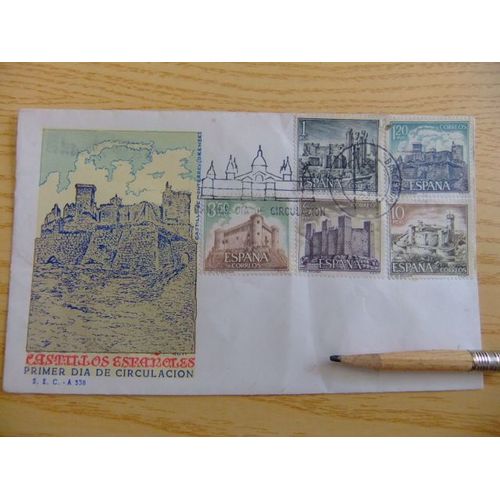 C 7 Espagne 1970 / Fdc Castillos De España / Edifil 1977 / 1981 Yvert 1632 / 1636