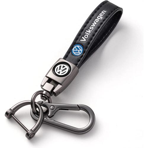 Porte-clés en cuir avec logo de voiture pour hommes et femmes