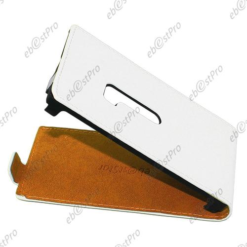 Ebeststar ® Housse Coque Etui En Pu Cuir À Rabat Ultra Fine (Slim Case) Pour Nokia Lumia 920, Couleur Blanc