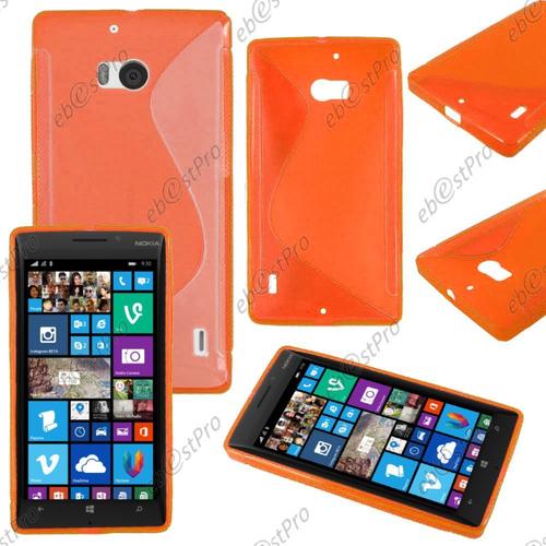 Ebeststar ® Housse Etui Coque Silicone Gel Motif S-Line Protection Souple + Film Protecteur D'écran Pour Nokia Lumia 930, Couleur Orange
