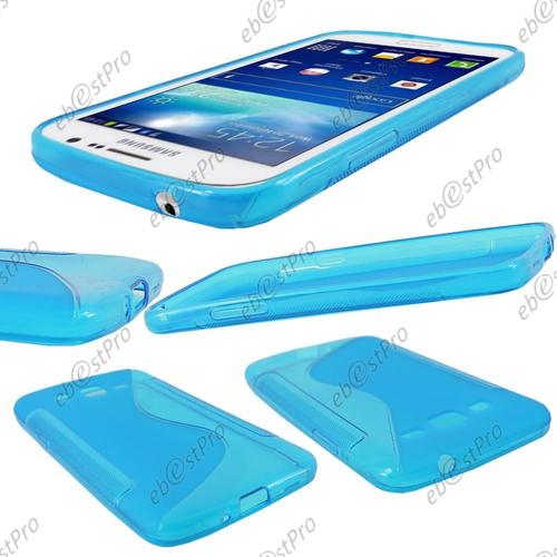 Ebeststar ® Pour Samsung Galaxy Grand 2 G7105 G7102 G7100 Etui Housse Coque S-Line Silicone Protection En Gel + Film Protecteur D'écran, Couleur Bleu