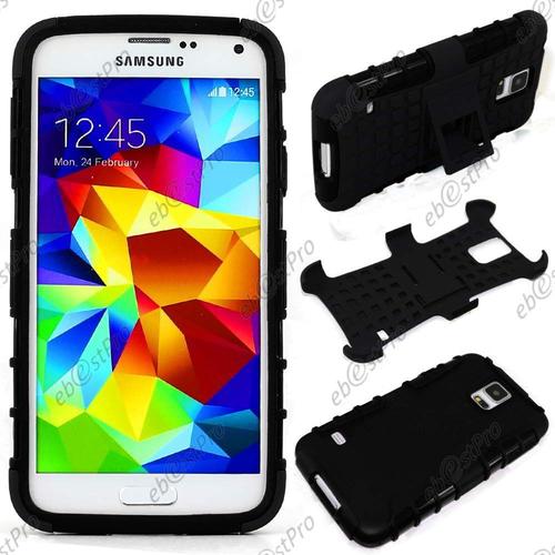 Ebeststar ® Coque Type Armor Outdoor Avec Support Stand Pour Samsung Galaxy S5 G900f, Couleur Noir