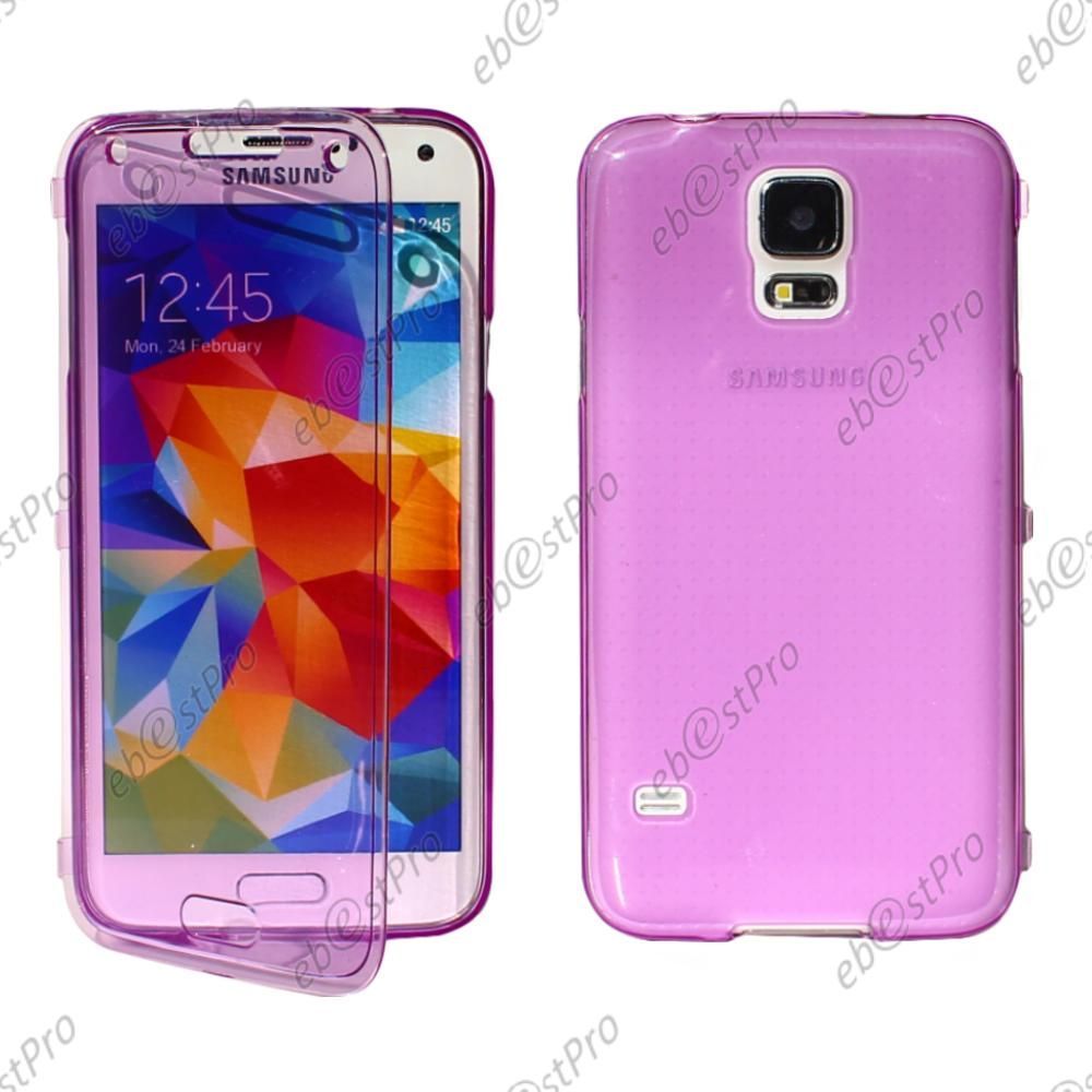 Ebeststar ® - Housse Etui Coque Portefeuille Silicone Gel Tpu Violet Pour Samsung Galaxy S5 G900 Sm-G900f G900h, + 3 Film D'écran