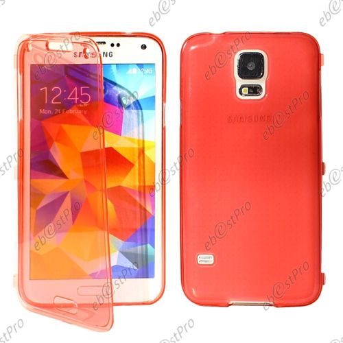 Ebeststar ® - Housse Etui Coque Portefeuille Silicone Gel Tpu Rouge Pour Samsung Galaxy S5 G900 Sm-G900f G900h, + 3 Film D'écran