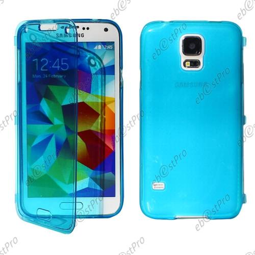 Ebeststar ® - Housse Etui Coque Portefeuille Silicone Gel Tpu Bleu Pour Samsung Galaxy S5 G900 Sm-G900f G900h, + 3 Film D'écran