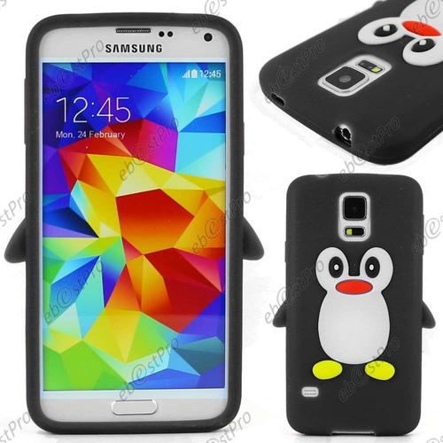 Ebeststar ® Coque Silicone Avec Motif Pingouin Pour Samsung Galaxy S5 G900f, Couleur Noir