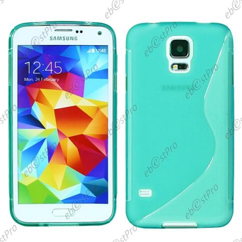 Ebeststar ® - Housse Etui Coque Souple Silicone S-Line Bleu Pour Samsung Galaxy S5 G900 Sm-G900f G900h, + 3 Film D'écran