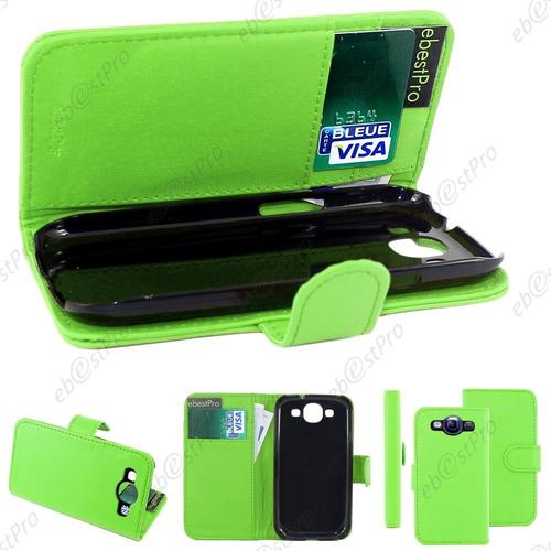 Ebeststar ® Housse Coque Etui Portefeuille Folio Book Livre Simili Cuir + Film Protection D'écran Pour Samsung Galaxy S3 I9300 I9305, Couleur Vert