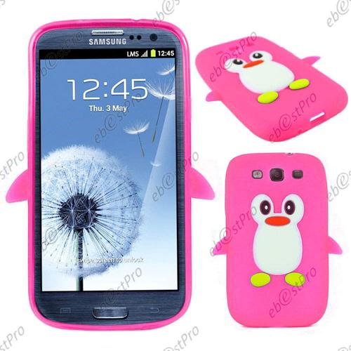 Ebeststar ® Coque Silicone Avec Motif Pingouin Pour Samsung Galaxy S3 I9300 I9305, Couleur Rose