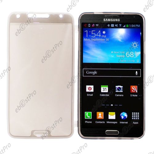 Ebeststar ® Coque Portefeuille À Rabat Housse Etui Livre Silicone Gel + Film Protection D'écran Pour Samsung Galaxy Note 3 Gt-N9000, N9002, N9005, Couleur Transparent