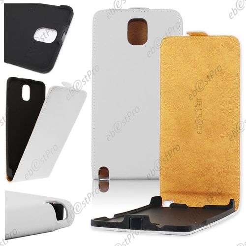 Ebeststar ® Housse Coque Etui En Pu Cuir À Rabat Ultra Fine (Slim Case) Pour Samsung Galaxy Note 3 Gt-N9000 / N9002 / N9005, Couleur Blanc