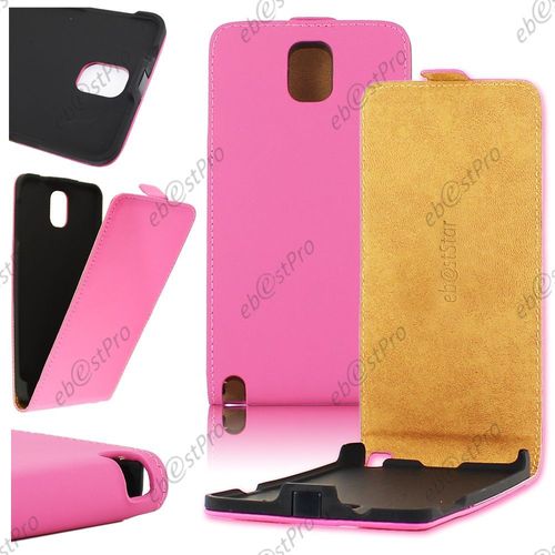 Ebeststar ® Housse Coque Etui En Pu Cuir À Rabat Ultra Fine (Slim Case) Pour Samsung Galaxy Note 3 Gt-N9000 / N9002 / N9005, Couleur Rose
