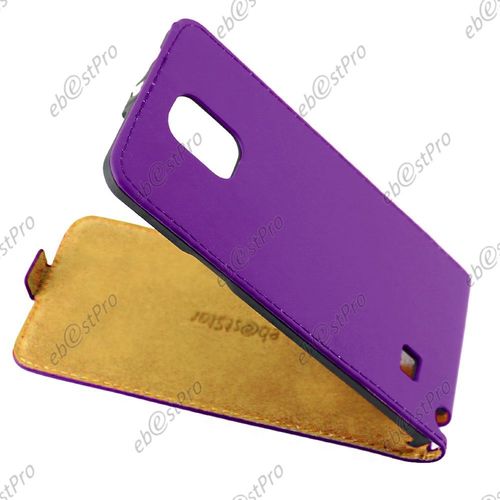 Ebeststar ® Etui En Pu Cuir Clapet Ultra Fine Housse Coque + Film Protecteur D'écran Pour Samsung Galaxy Note 4 N910f, Couleur Violet