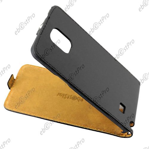 Ebeststar ® Etui En Pu Cuir Clapet Ultra Fine Housse Coque + Film Protecteur D'écran Pour Samsung Galaxy Note 4 N910f, Couleur Noir
