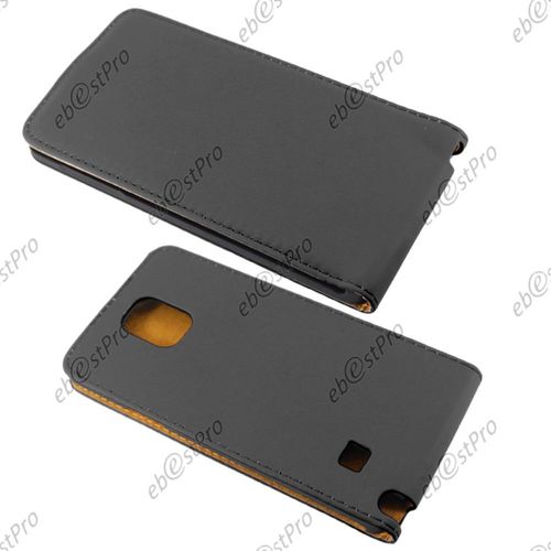 Ebeststar ® Pour Samsung Galaxy Note 4 N910f Etui Pu Cuir Rabattable Housse Coque Ultra Slim + Film Protection D'écran, Couleur Noir