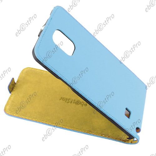 Ebeststar ® Etui En Pu Cuir Clapet Ultra Fine Housse Coque + Film Protecteur D'écran Pour Samsung Galaxy Note 4 N910f, Couleur Bleu