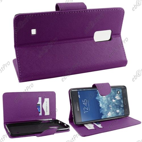 Ebeststar ® Pour Samsung Galaxy Note Edge Housse Portefeuille Coque Etui Protection Folio + Film D'écran, Couleur Violet