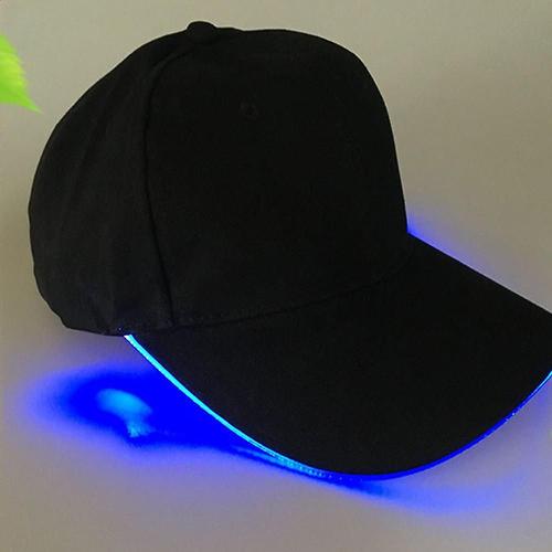 Fashion Led Light Up Peaked Baseball Cap Cotton Flash Glowing Hat For Men Women-Blue Light