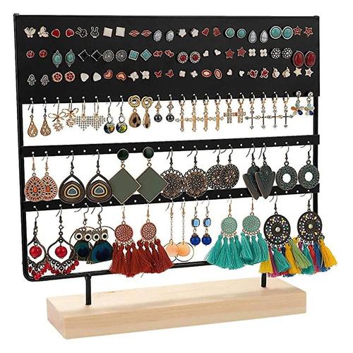 144 Trous Boucles D'Oreilles Porte-Bijoux Présentoir De Stockage De Goujons-Noir