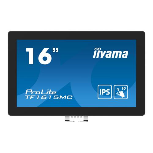 iiyama ProLite TF1615MC-B1 - Écran LED - 15.6" - cadre ouvert - écran tactile - 1920 x 1080 Full HD (1080p) - IPS - 450 cd/m² - 1000:1 - 25 ms - HDMI, VGA, DisplayPort - noir