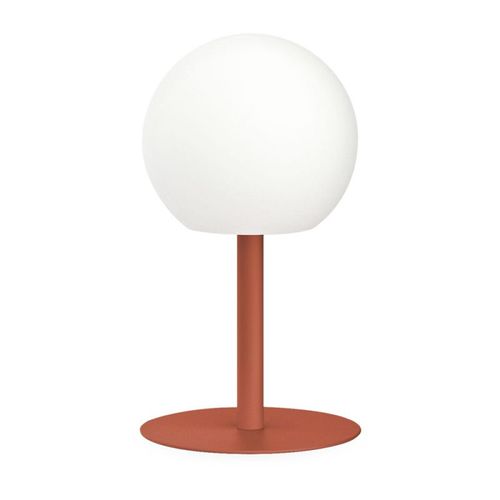 Lampe À Poser Boule Terracota Rechargeable En Métal Led Ip44, 400 Lumens, Cct Et Dimmable, Hauteur Ajustable