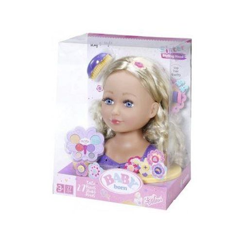 Tete A Coiffer Et A Maquiller Deluxe 27 Pieces - Poupee Baby Born Sister - Grand Modele Blond - Coiffure Et Maquillage - Jouet Enfant