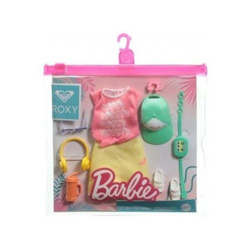 Coffret 2 Habit Barbie : Jupe Jaune Et Top Rose + Casquette Et Accessoires - Tenue Eté - Vêtement Poupée