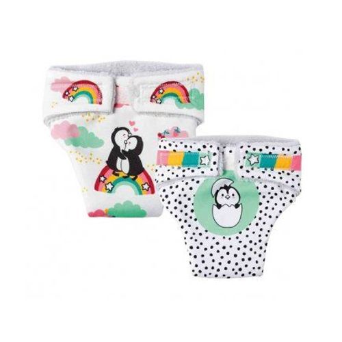 Set 2 Couches En Tissu Pingouin Avec Fermeture Velcro Pour Poupon - Taille 35-45cm - Accessoire De Jeu Poupee - Jouet Fille