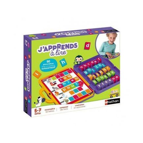 Mallette J'apprends A Lire 5-7 Ans - 90 Jetons Lettres, Systeme Autocorrectif - Jeu Educatif Lecture Mots - Atelier Activites Ecole