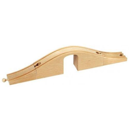 Brio - Pont Viaduc 38 Cm (1 Pont, 2 Rails) - Accessoire Circuit Train Bois - Chemin De Fer - 100% Bois Hetre Fsc - Des 3 Ans