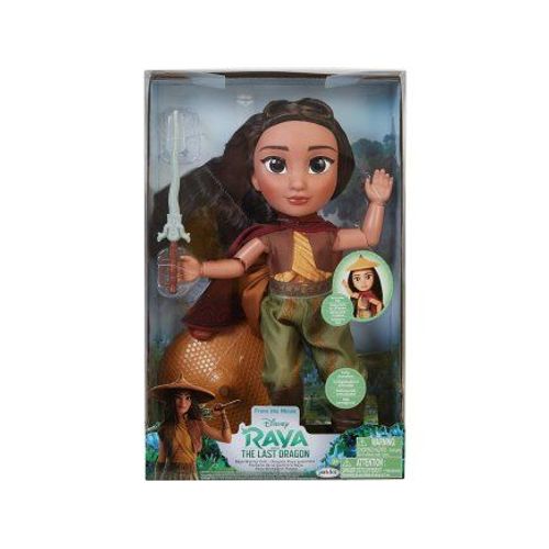 Grande Poupee Deluxe Raya Guerrière 38 Cm Et Chapeau Et Cape - Disney Princesse Raya Dernier Dragon Et 1 Carte - Jouet Fille