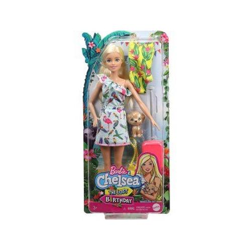 Coffret Barbie Blonde Poupée Mannequin Chien + Valise + Vêtement - Set Poupée Mannequin Anniversaire + 1 Carte Tigre