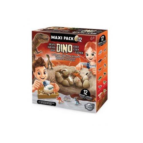Mega Pack 12 Oeufs Dinosaures A Deterrer - Kit Excavation, Fouille Dino Egg - Figurines - Set Jeu Archeologie Enfant + Carte Tigre