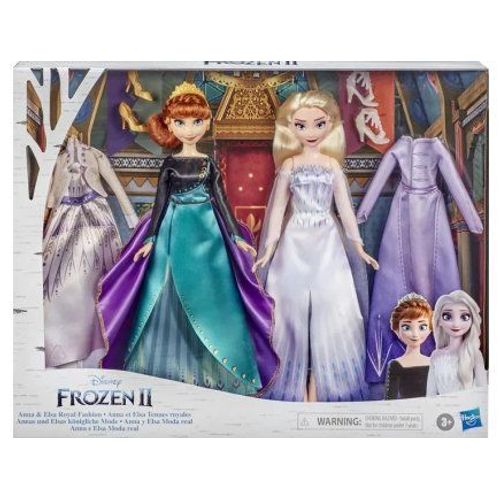 Coffret Poupee Reine Des Neiges Ii : Anna Et Elsa Tenues Royales Disney - Set Collection 2 Poupee Mannequin 4 Tenues + 1 Carte