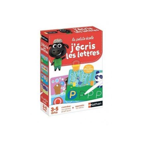 J'ecris Les Lettres 3-5 Ans - Fiches Ardoise Effacables + Feutre - Alphabet, Graphismes - Set Educatif Jeux D'ecriture + Carte