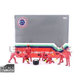 American Diorama 1/43 38388 Figurines F1 Pit Crew Figures Set 3 Team Red Diecast Modelcar-American Diorama