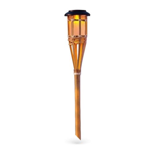 Xanlite - Balise Solaire Led Ip44 En Bambou Couleur Flamme 74 Cm - Sobabam