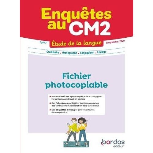 Enquêtes Au Cm2 Etude De La Langue - Fichier Photocopiable