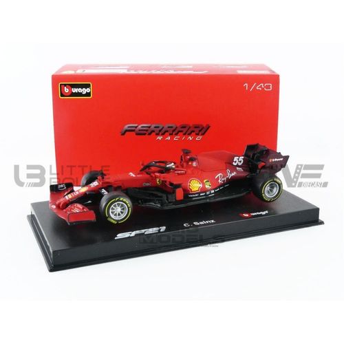 Bburago 1/43 36828s/55 Ferrari Sf21 - Sainz 2021 (C. Sainz ) Diecast Modelcar-Bburago