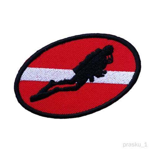 Ellipse Scuba Diving Diver Drapeau Coudre Fer Sur Patch Pour Sac À Sac Scrapbooking