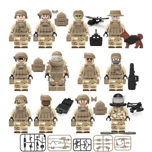 12pcs Navy Seals Figurines De Blocs De Construction Avec Armes Puzzle Toy