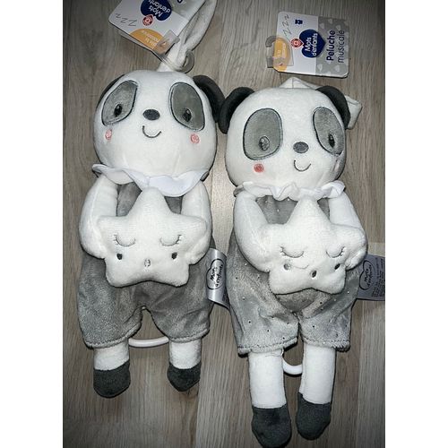 Doudou Peluche Musical Panda Mots D'enfants Lot De Deux Peluches Jouets Boite A Musique Naissance Bebe Mixte