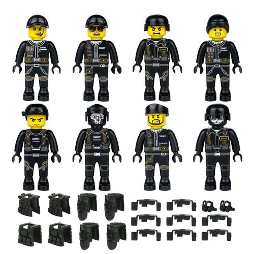 8pcs Swat Petites Particules Blocs De Construction Poupée Enfants Blocs De Construction Assemblés Jouets