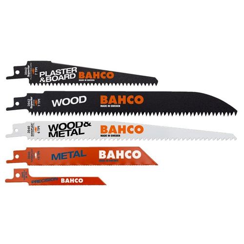 Jeu de lames de scies sabres pour plâtre, bois et métal (10 pcs) - BAHCO 3940-MIX-SET-10P