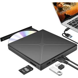 Type-C Lecteur DVD externe Portable Lecteur CD/DVD Graveur Graveur avec  lecteur de carte SD/TF pour MacBook Ordinateur Portable Bureau Windows Mac  OS